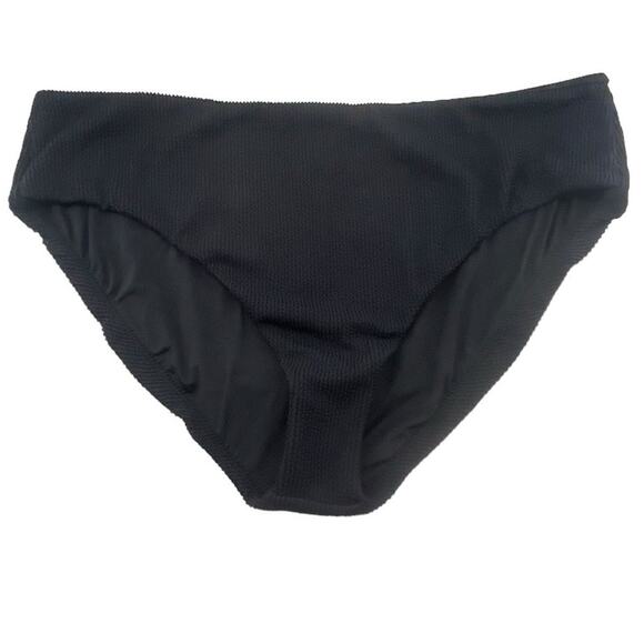 J Crew Scrunchie Bikini Bottom Black High Rise Plus Size 3X BH482 New - Picture 1 of 5